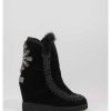 Mujer Mou | Botas Mou French Toe Wedge Back Patch Cross Negro