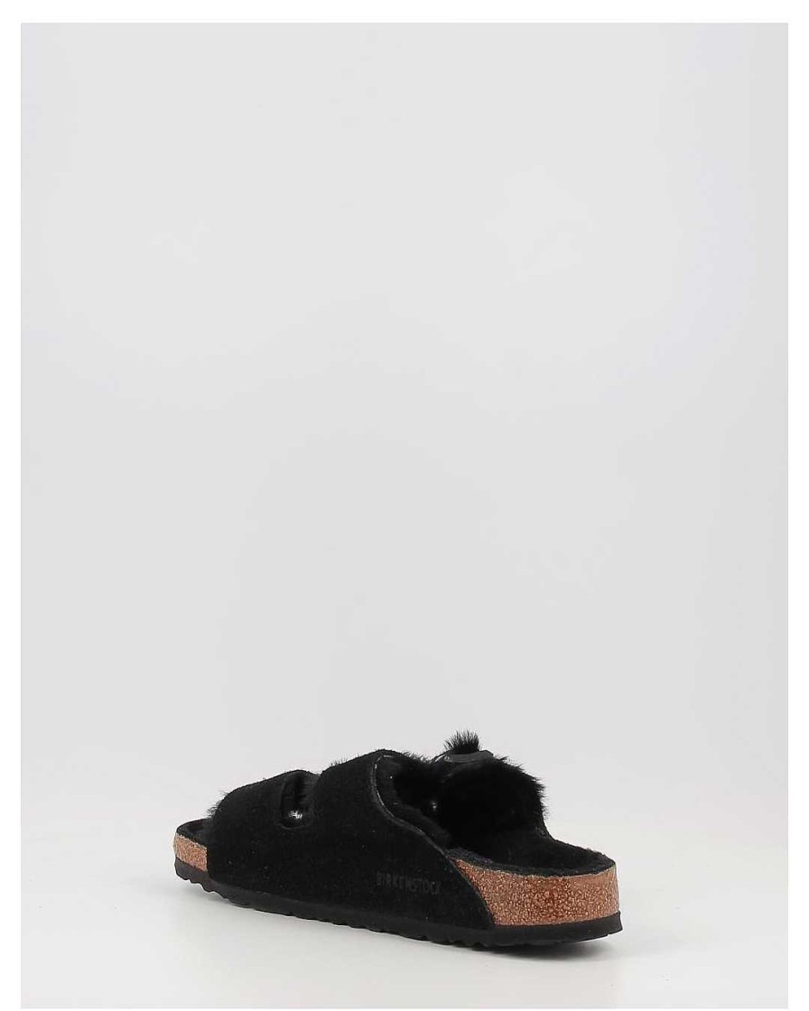 Mujer Birkenstock | Sandalias Birkenstock Arizona Shearling Negro