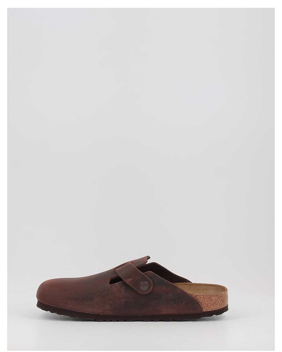 Hombre Birkenstock | Zuecos Birkenstock Boston Leoi Marron