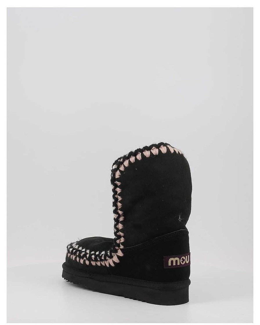 Mujer Mou | Botas Mou Eskimo 24 With 3D Overstitching Negro