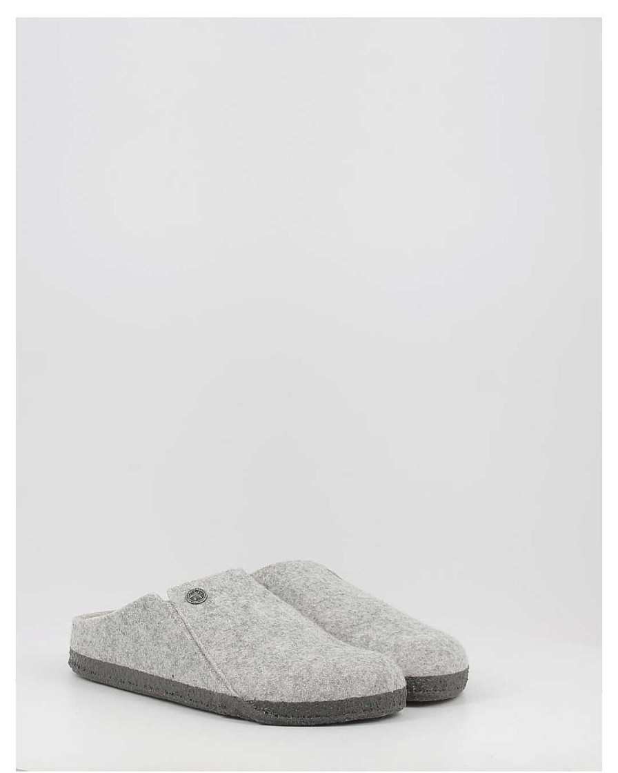 Mujer Birkenstock | Zapatillas De Casa Birkenstock Zermatt Shearling Fe Gris