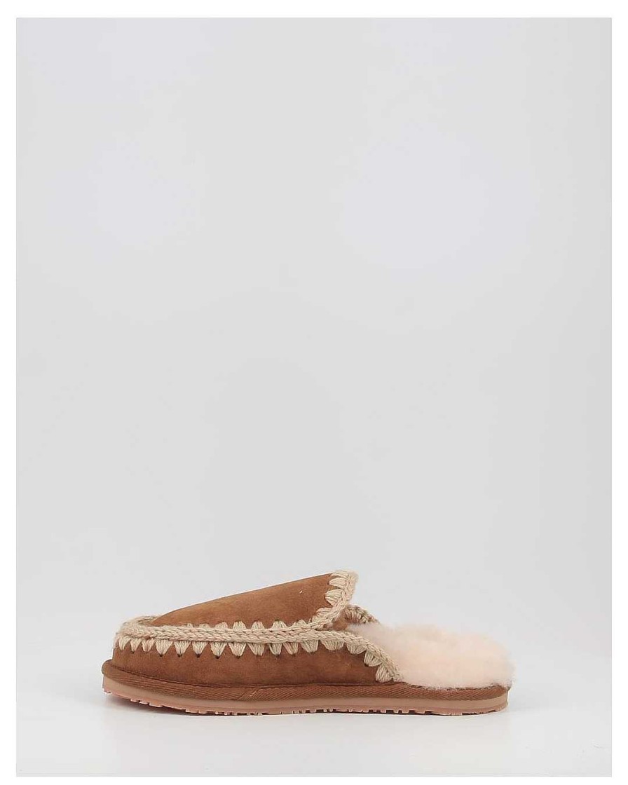 Mujer Mou | Zuecos Mou Suede Slipper Full Eskimo Stitch Cuero