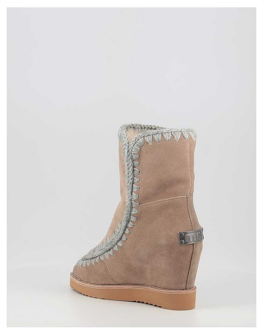 Mujer Mou | Botas Mou French Toe Wedge Short Taupe