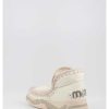 Mujer Mou | Botines Mou Eskimo Trainer Logo Rhinestones Wxwhi Blanco