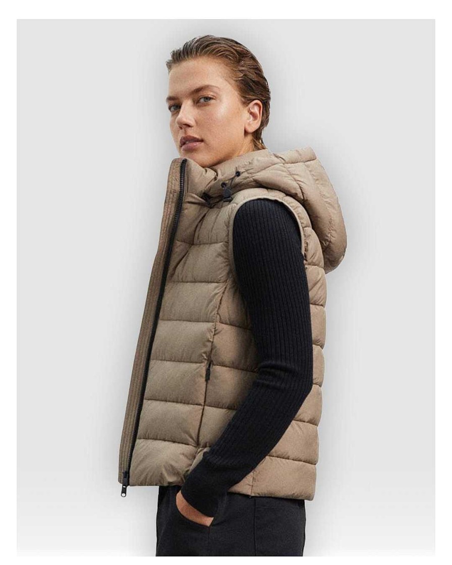 Complementos Ecoalf | Plumiferos Ecoalf Aorakialf Vest Woman Taupe