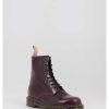 Mujer Dr. Martens | Botas Dr. Martens 1460 Vegan Cherry Red Granate