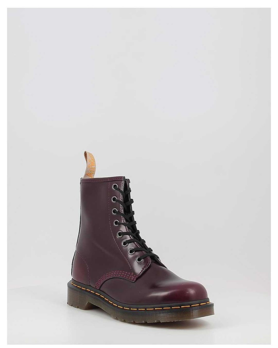 Mujer Dr. Martens | Botas Dr. Martens 1460 Vegan Cherry Red Granate