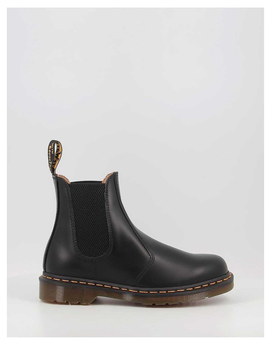 Mujer Dr. Martens | Botines Dr. Martens 2976 Yellow Stitch Smooth Negro