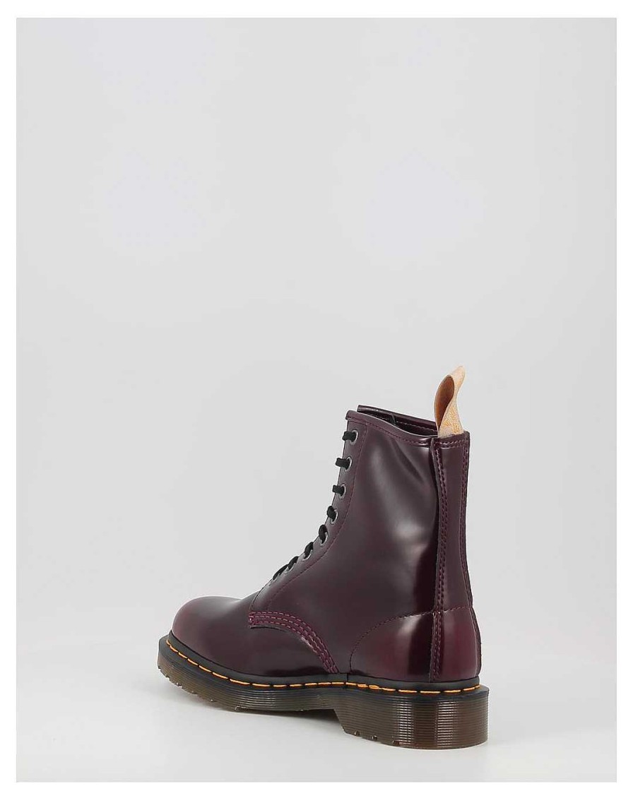 Mujer Dr. Martens | Botas Dr. Martens 1460 Vegan Cherry Red Granate