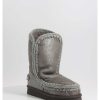 Mujer Mou | Botas Mou Eskimo 24 Rhinestones Logo Duiro Gris