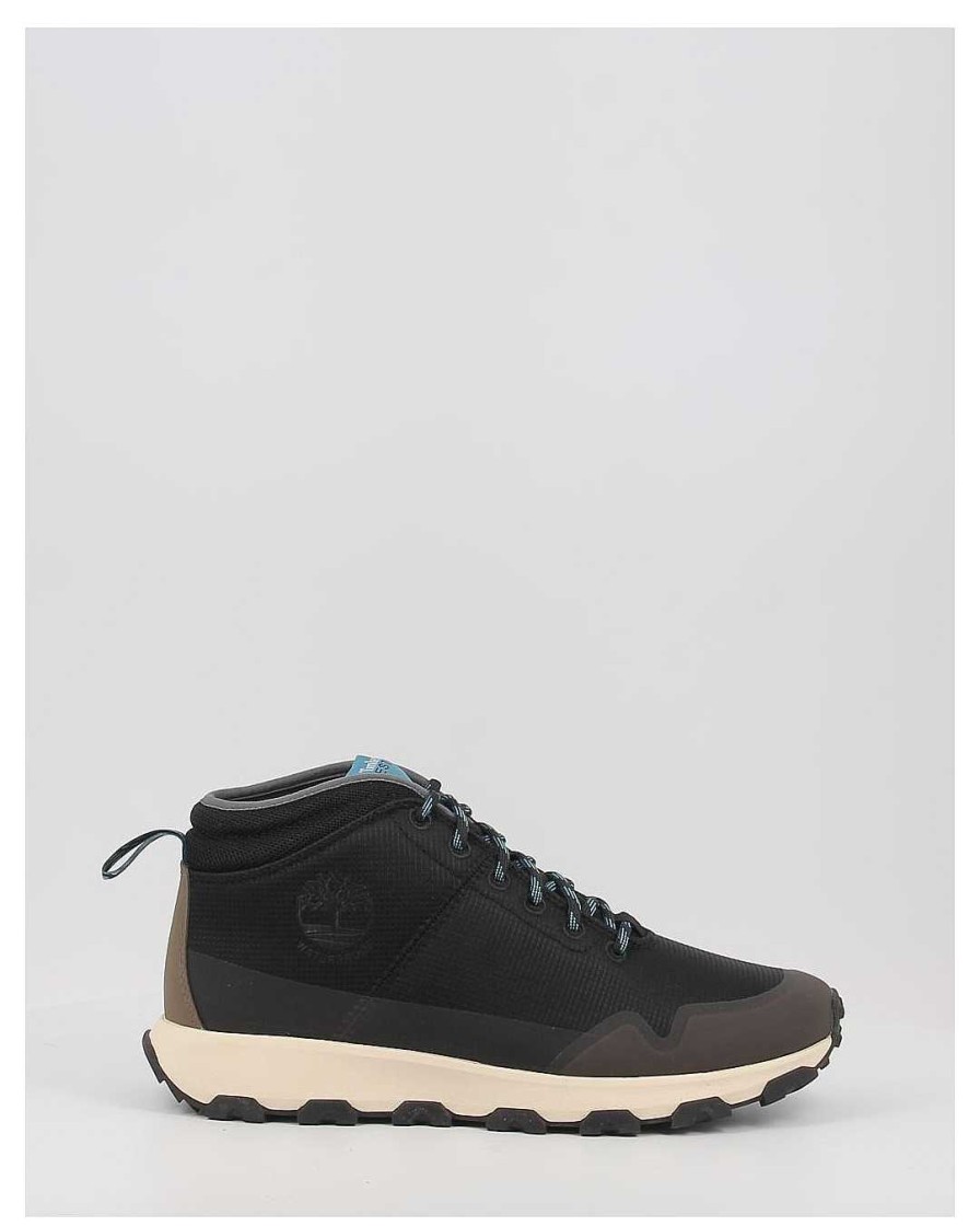 Hombre Timberland | Botines Timberland Winsor Trail Mid Fabric Wp Negro