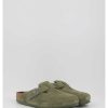 Hombre Birkenstock | Zuecos Birkenstock Boston Vl Shearling Verde