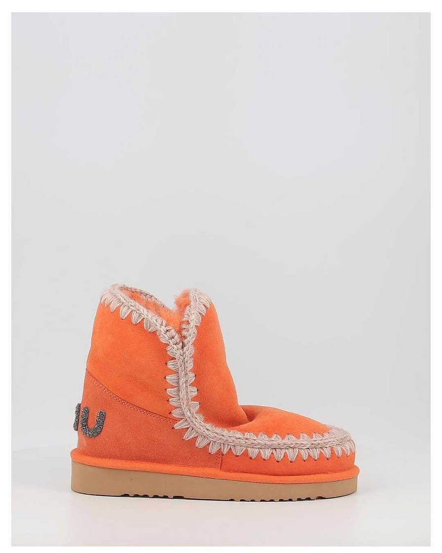 Mujer Mou | Botas Mou Eskimo 18 Glitter Logo Apor Naranja