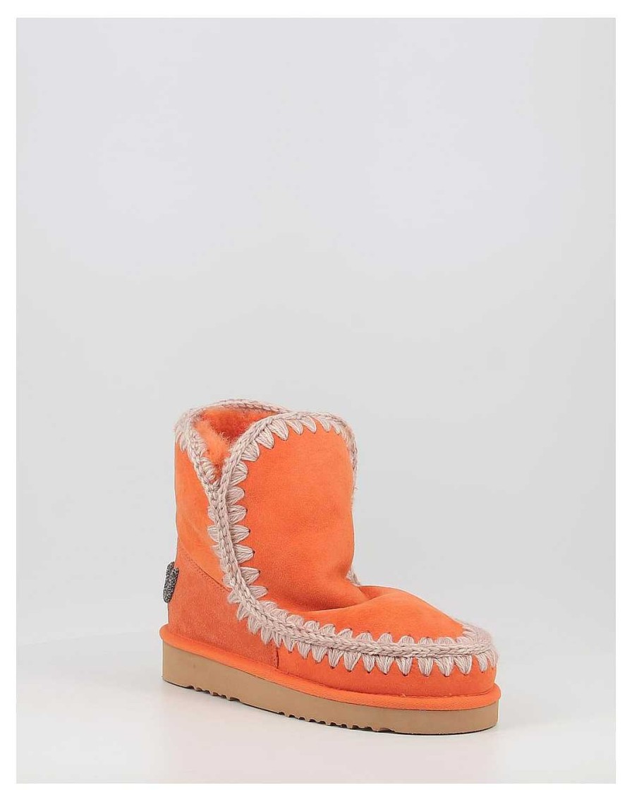 Mujer Mou | Botas Mou Eskimo 18 Glitter Logo Apor Naranja