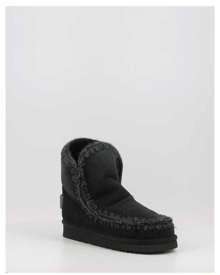 Mujer Mou | Botas Mou Eskimo 18 Glitter Logo Negro