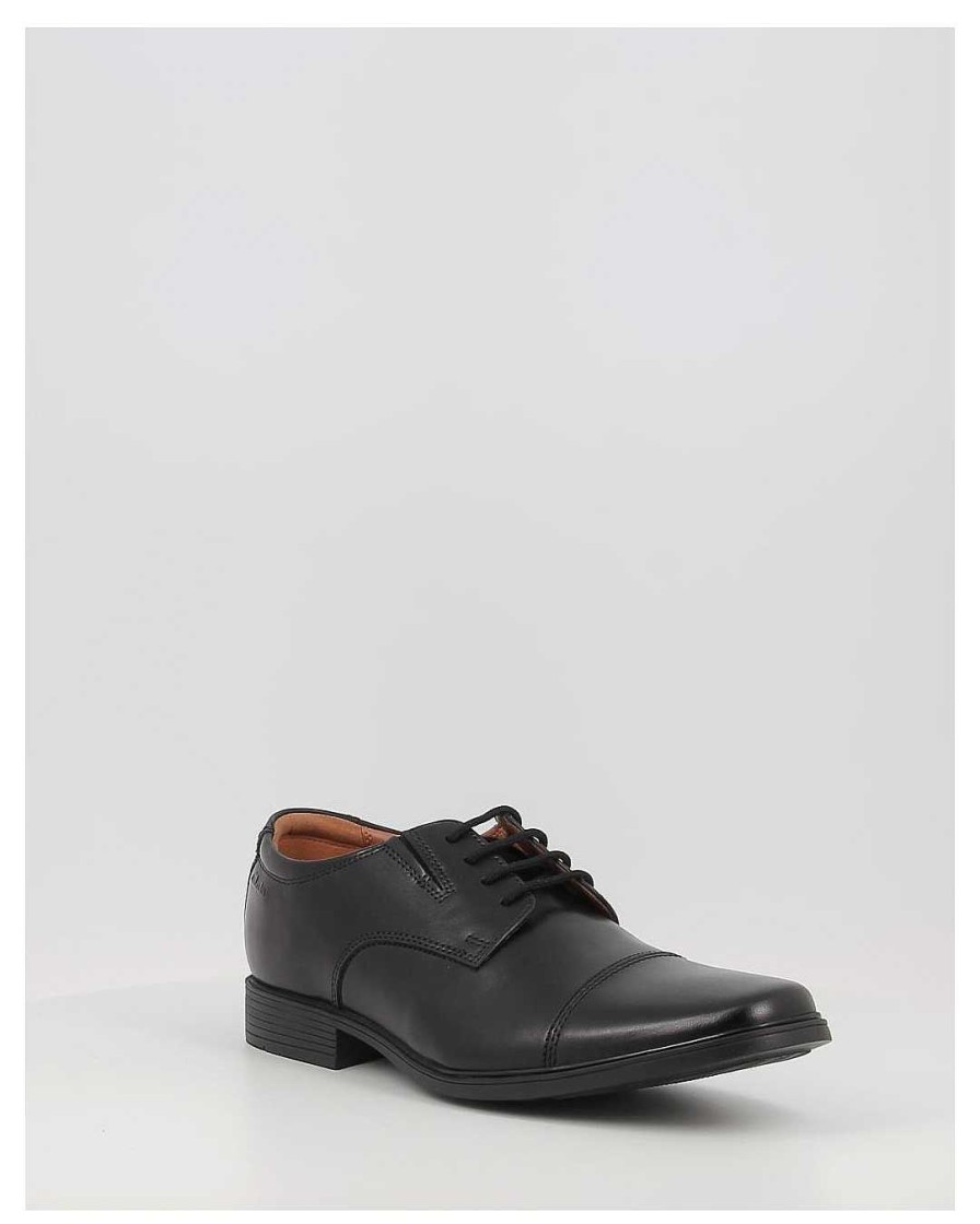 Hombre Clarks | Zapatos Clarks Tilden Cap Negro