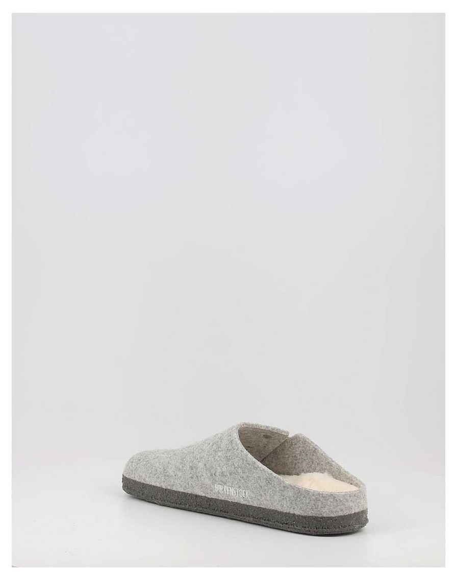 Mujer Birkenstock | Zapatillas De Casa Birkenstock Zermatt Shearling Fe Gris