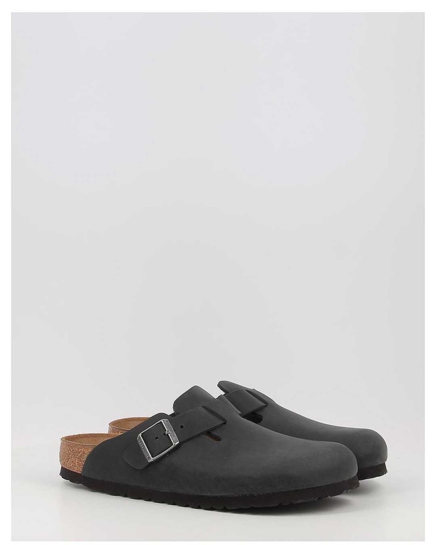 Hombre Birkenstock | Zuecos Birkenstock Boston Leoi Negro