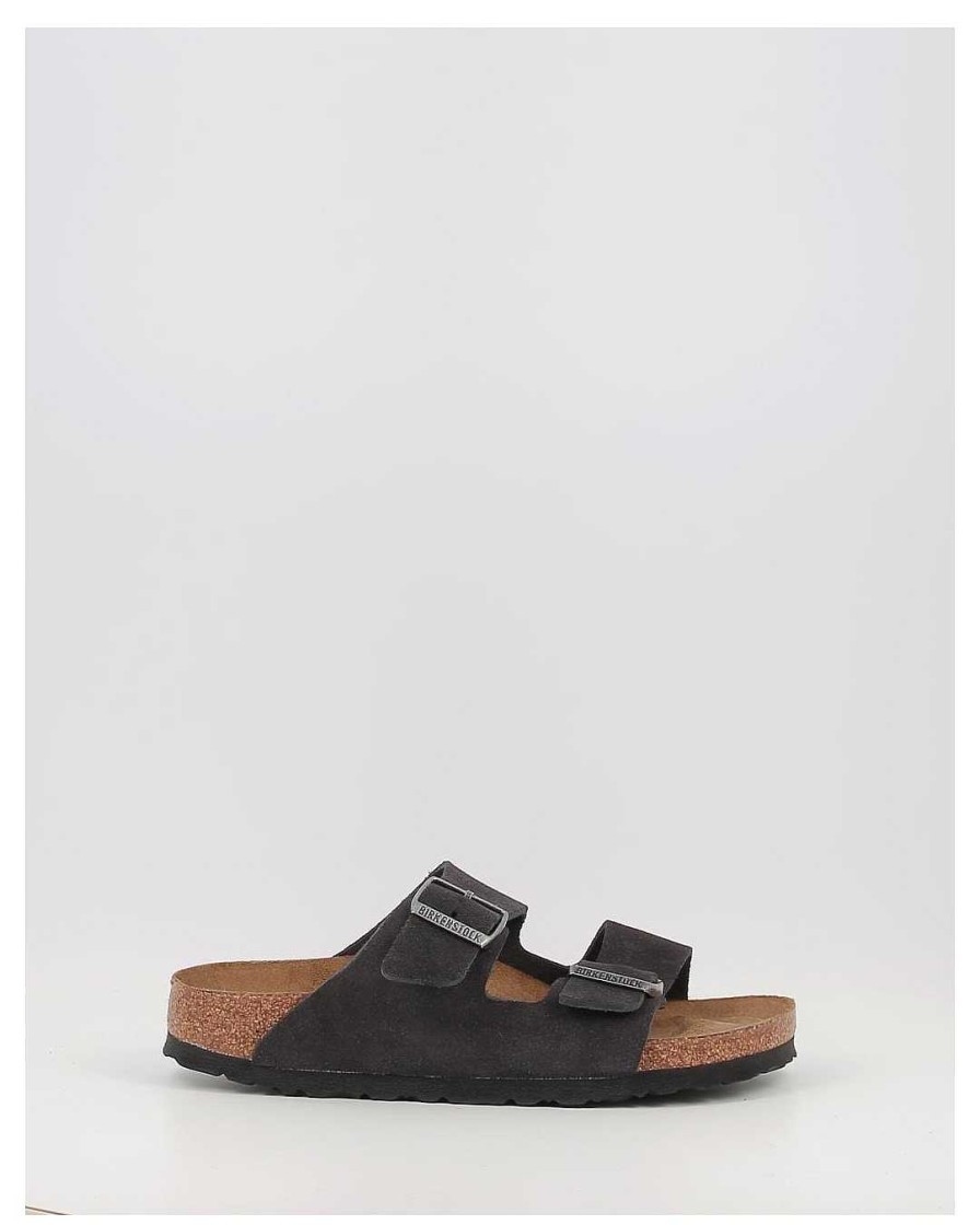 Mujer Birkenstock | Sandalias Birkenstock Arizona Vl Sfb Leather Gris