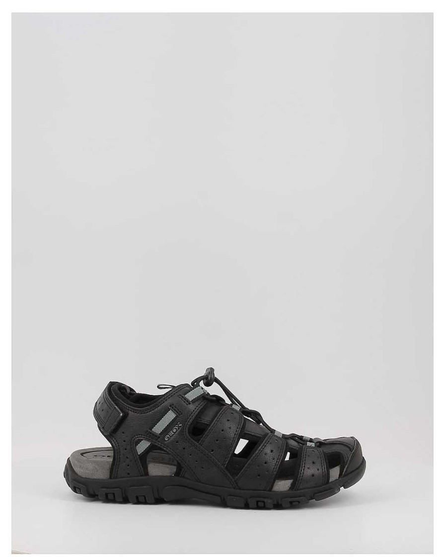 Hombre Geox | Sandalias Geox Uomo Sandal Strada U6224B Negro