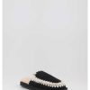 Mujer Mou | Zuecos Mou Suede Slipper Full Eskimo Stitch Negro