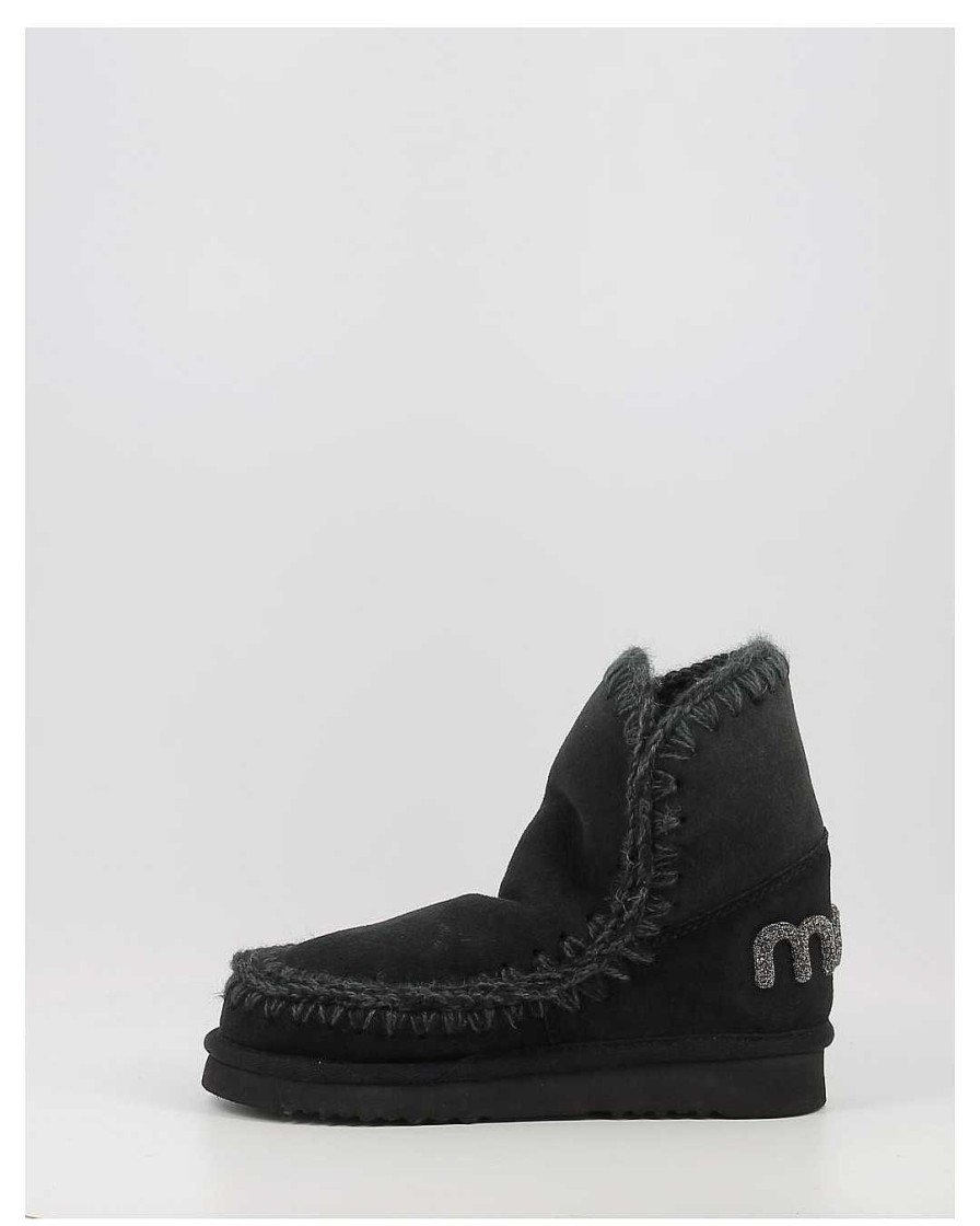 Mujer Mou | Botas Mou Eskimo 18 Glitter Logo Negro