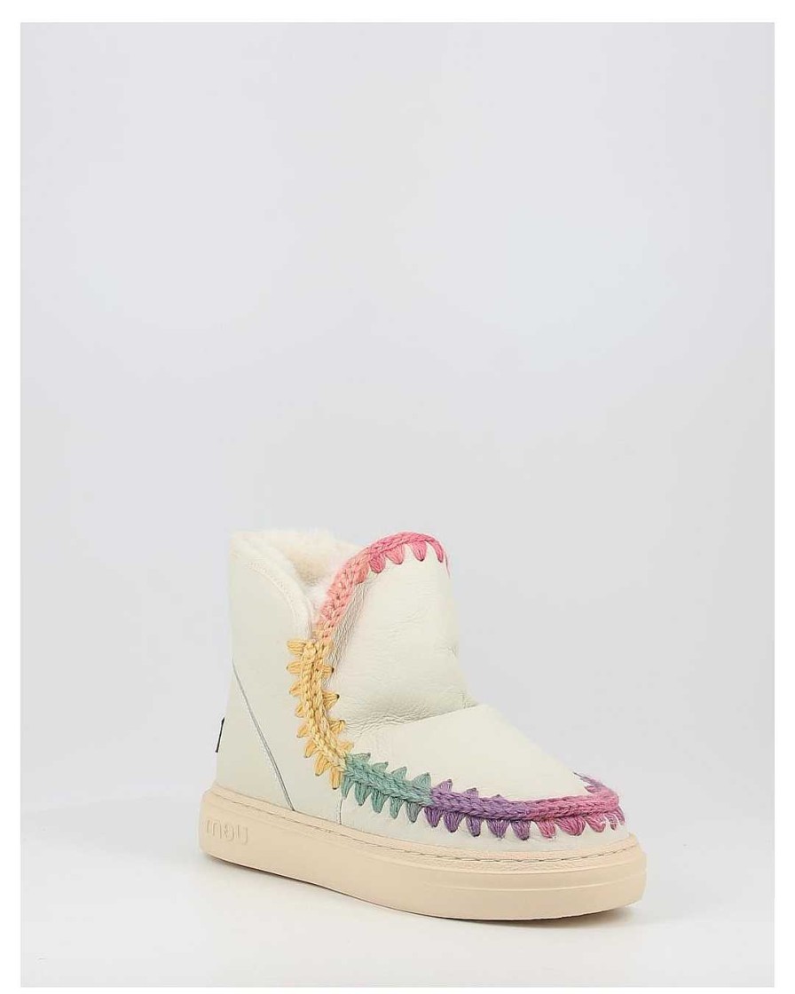 Mujer Mou | Botines Mou Sneaker Bold Rainbow Stitching Nutrwh Blanco